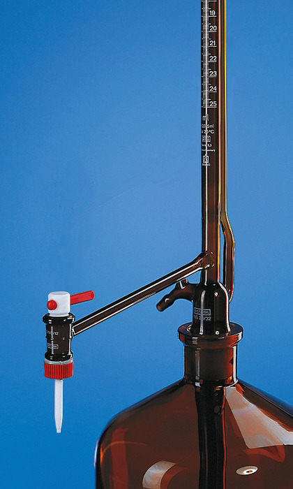 自动回零滴定管 Pellet 型, SILBERBRAND, B级, 棕色, 侧旋塞, PTFE 栓塞