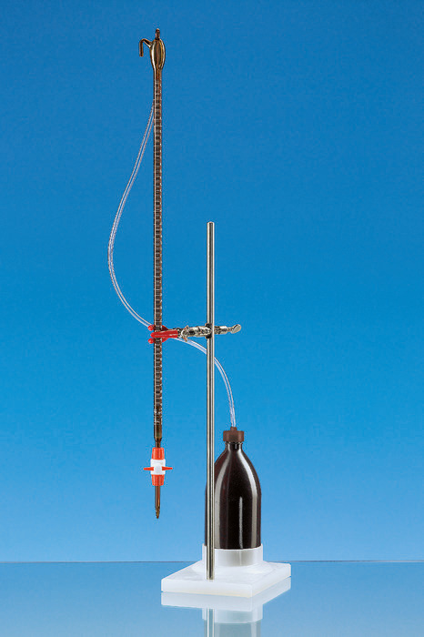 紧凑-自动回零滴定管, BLAUBRAND®, 棕色, AS级, 硼 3.3, DE-M, 白色刻度, PE-Bottle