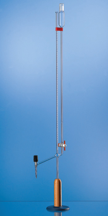 Bang 型微量滴定管, BLAUBRAND®, AS级, 硼 3.3, DE-M, 侧滴型阀芯, 蓝色 Schellbach 条