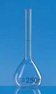 容量瓶, BLAUBRAND®, A级, DE-M, 硼 3.3, 圆口, ISO 批次证书