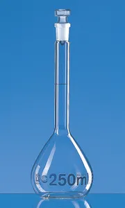 容量瓶, BLAUBRAND®, A级, DE-M, 硼 3.3, 带玻璃塞, ISO 批次证书