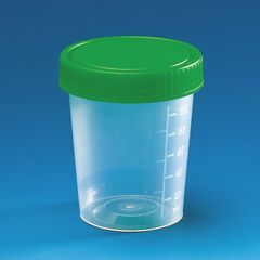 尿液杯, PP, 带扣盖 PE（绿色）, CE-IVD