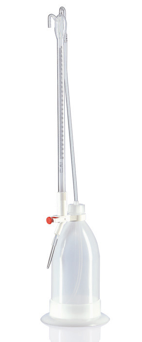 自动回零滴定管 Schilling 式, SILBERBRAND, B级, 硼 3.3, 黑色 Schellbach 条, PE-LD-Bottle