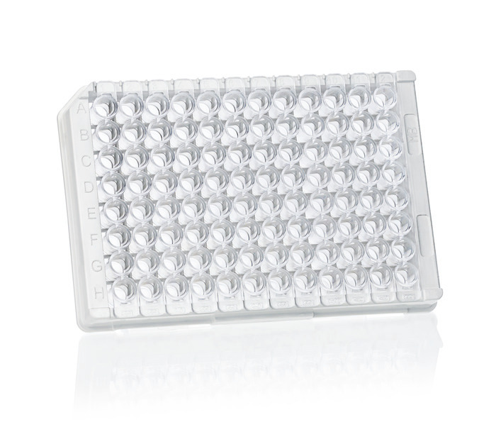 96-孔板(12 x F8), PS, pureGrade™, 中吸附, 透明, F-底, CERTIFIED LIFE SCIENCE QUALITY